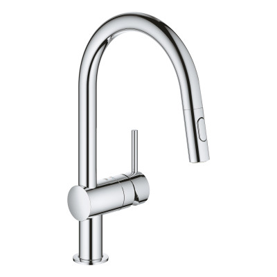 Grohe Змішувач для кухні Vento Dual Spray, довж.виливу - 223мм, поворотний/витяжний, 1важіль, хром