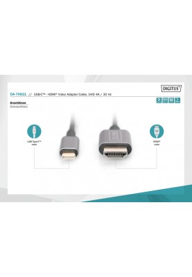 Digitus Адаптер USB-C - HDMI UHD 4K, M/M, 1.8 m