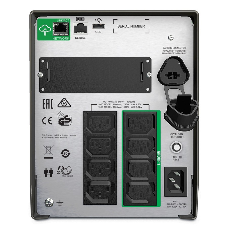 APC ИБП Smart-UPS 1000VA/700W, LCD, USB, SmartConnect, 8xC13