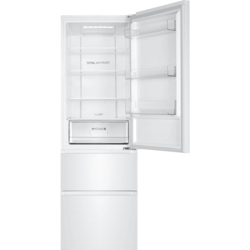 Haier Холодильник багатодверний, 190.5x59.5х65.7, холод.відд.-233л, мороз.відд.-97л, 3дв., А++, NF, інв., дисплей, зона нульова, білий