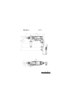 Metabo Дриль ударний SBE 800-2 800Вт ШЗП 1.5-13мм 0-1200·0-3200об·хв 2.3кг