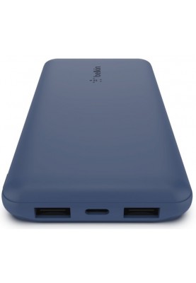 Belkin Портативний зарядний пристрій 10000mAh, 15W Dual USB-A, USB-C, blue