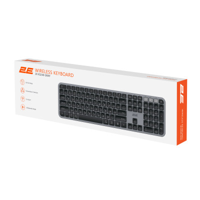 2E Клавіатура мембранна KS240 110key, WL/BT, EN/UK, сіро-чорний 2E Клавіатура мембранна KS240 110key, WL/BT, EN/UK, сіро-чорний