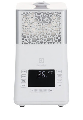 Electrolux Зволожувач повітря EHU-3715D 5 л, 50 м2, 450 мл/г, ультразвуковий, іонізатор, гігростат, аромакапсула, УФ лампа, стерилізація пари, підсвічування, пульт ДК, білий