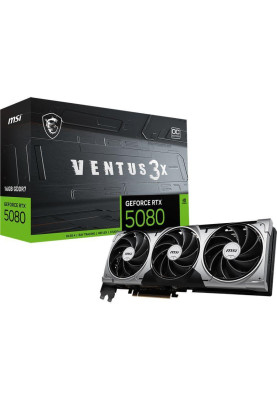MSI Відеокарта GeForce RTX 5080 16GB GDDR7 VENTUS 3X OC