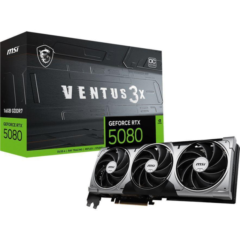 MSI Відеокарта GeForce RTX 5080 16GB GDDR7 VENTUS 3X OC