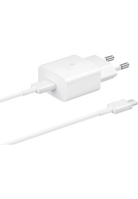 Samsung Зарядне пристрій мережевий 15Вт USB-С, кабель USB-C > USB-C, 1м, білий