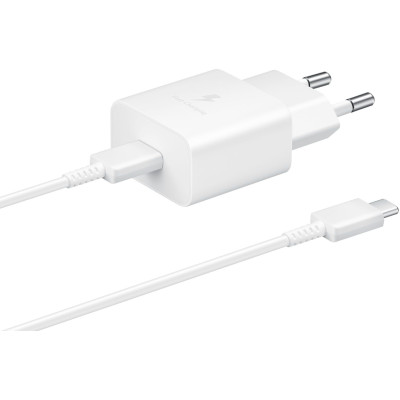 Samsung Зарядний пристрій мережевий 15Вт USB-С, кабель USB-C > USB-C, 1м, білий Samsung Зарядний пристрій мережевий 15Вт USB-С, кабель USB-C > USB-C, 1м, білий