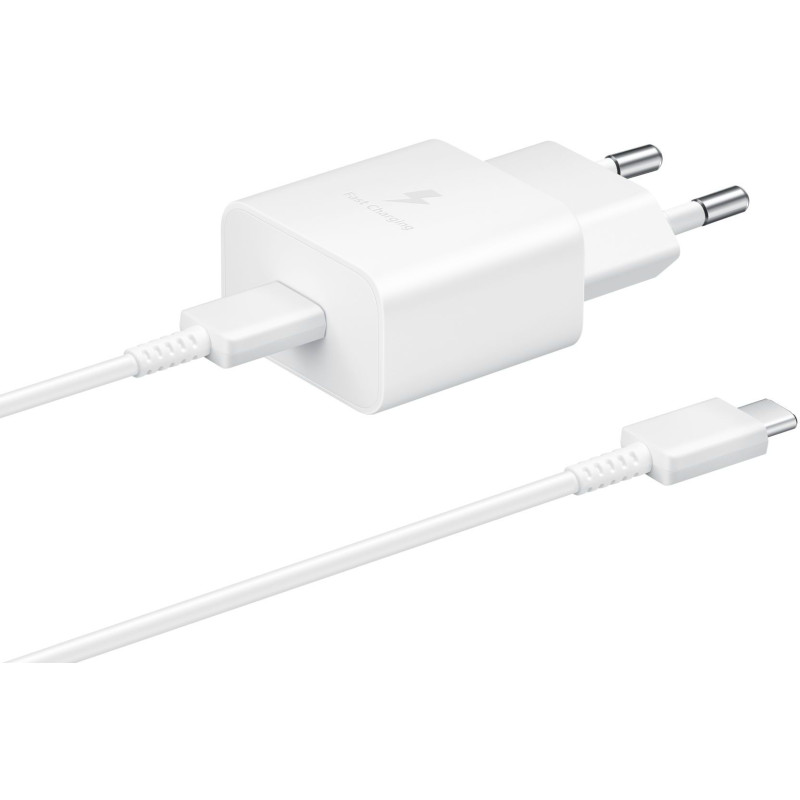 Samsung Зарядний пристрій мережевий 15Вт USB-С, кабель USB-C > USB-C, 1м, білий