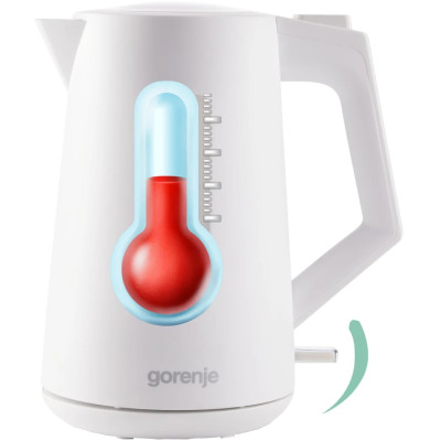Gorenje Електрочайник 1.7л, Strix контроль, білий матовий