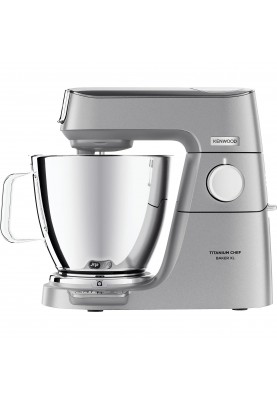 Kenwood Кухонная машина Titanium Chef Baker, 1200Вт, чаша-метал, корпус-метал, насадок-3, вбудовані ваги, дисплей, срібний