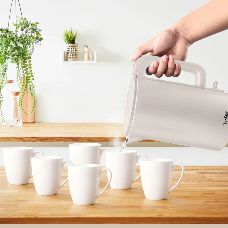 Tefal Електрочайник Thermo Protect, 1.5л, пластик, нержавіюча сталь, бежевий