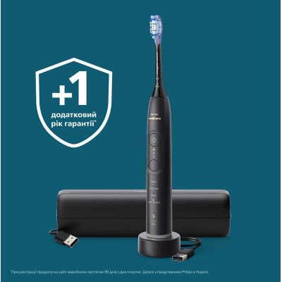 Philips Щітка зубна електр., Sonicare 7100 Series, 62т. колів/хв, насадок-1, футляр, чорний
