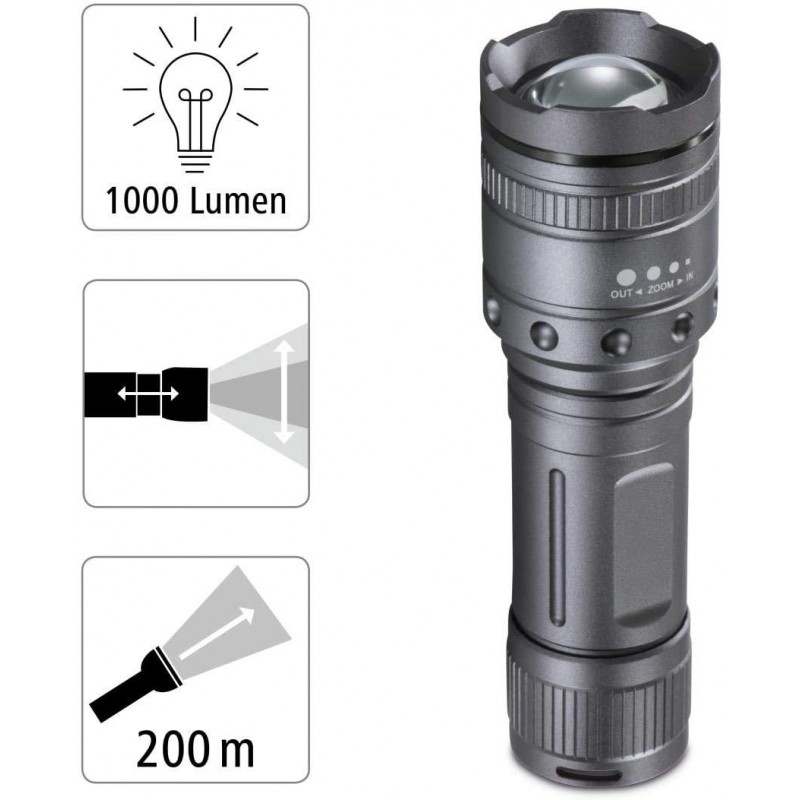 HAMA Ліхтар ручний на батарейках Ultra Pro LED Torch, AAAx4, 1000лм, 10Вт, LED, 4 функції освітлення, чорний