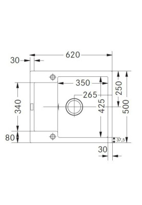 Franke Мийка кухонна Maris, фраграніт, прямокутник, з крилом, 620х500х200мм, чаша - 1, врізна, MRG 611-62, сахара
