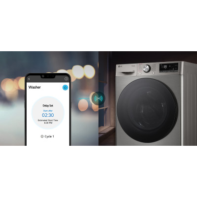 LG Пральна машина фронтальна, 11кг, 1400, A, 57см, дисплей, пара, інвертор, сріблястий LG Пральна машина фронтальна, 11кг, 1400, A, 57см, дисплей, пара, інвертор, сріблястий