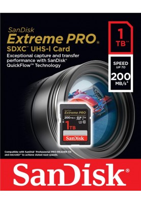 SanDisk Карта пам'яті SD 1TB C10 UHS-I U3 R200/W140MB/s Extreme Pro V30