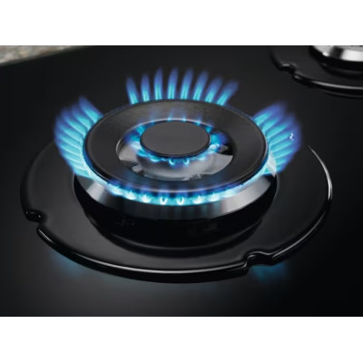Electrolux Варильна поверхня газова на склі, 60см, чугун, чорний