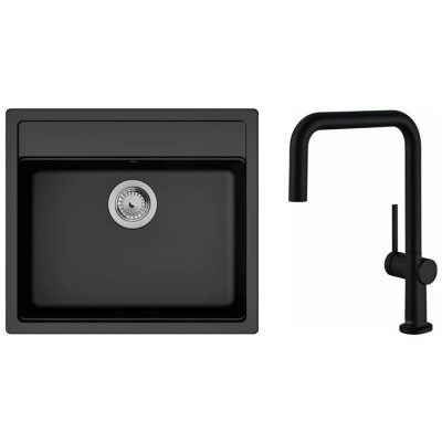 Hansgrohe Набір для кухні, гранітна мийка S520-F510 + зміш. Talis M54, чорний графіт-чорний матовий