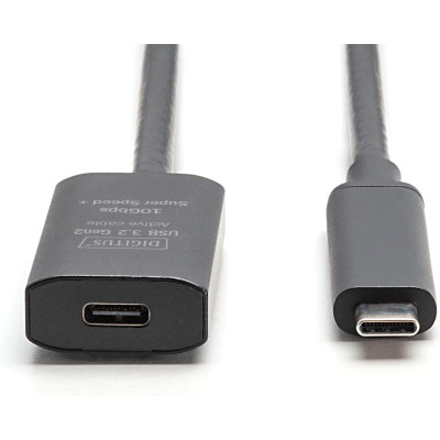 Digitus Подовжувач DIGITUS USB 3.2 Gen2 Active Cable 10G, C/M-C/F, 5м, чорний