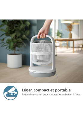 Philips Вентилятор Philips настільний Series 2000, 22см, 28Вт, таймер, поворот 180, білий