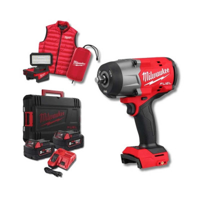 Milwaukee Гайковерт ударний акумуляторний Milwaukee M18 FHIWF2F12MC-502X 18В АКБ 2х5А·год 2034Нм 0-2000об/хв 1/2" ЗП M12-18FC TURBO прожектор M18 ALIS-0 жилет кейс 3.4кг