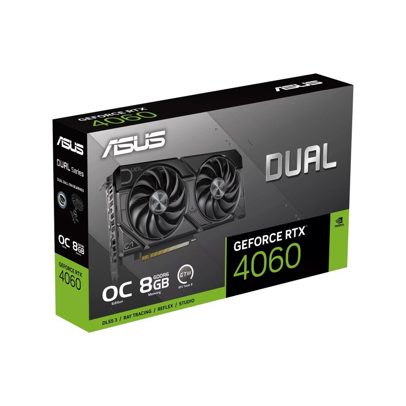 ASUS Відеокарта GeForce RTX 4060 8GB GDDR6 DUAL OC EVO DUAL-RTX4060-O8G-EVO