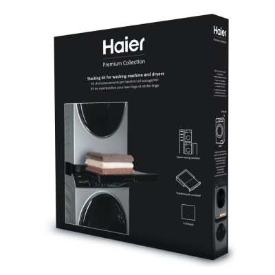 Haier Комплект монтажний для з'єднання пральної машини з сушильною машиною, 47-60см, чорний