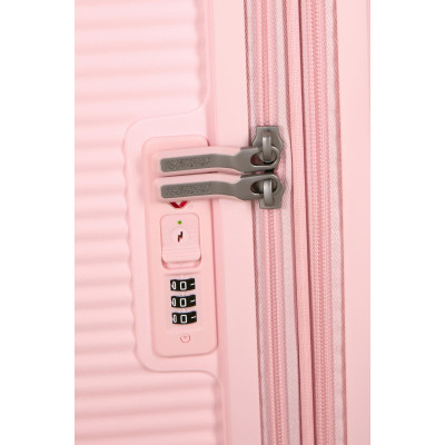 American Tourister Валіза American Tourister, Soundbox, поліпропілен, середня, 67см, 71.5/81л, TSA, 4 колеса, EXP, пастельно-рожевий