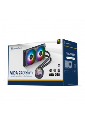 SilverStone Система рідинного охолодження Vida VD240-SLIM, LGA1700, 2066, 2011, 1200, 115x, AM5, AM4 TDP200W