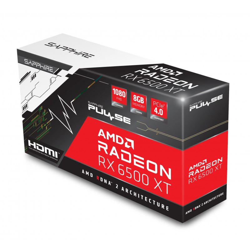 SAPPHIRE Відеокарта Radeon RX 6500 XT 8GB GDDR6 PULSE GAMING OC