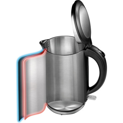 Gorenje Електрочайник, 1,5л, підвійні стінки, Strix контроль, нерж.