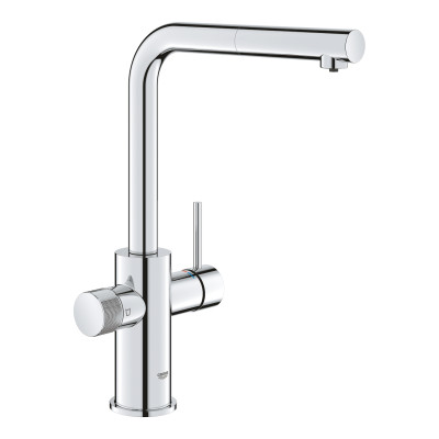 Grohe Змішувач для кухні Blue Pure Minta, довж.виливу - 223мм, поворотний/витяжний, 1+1фильтр, хром