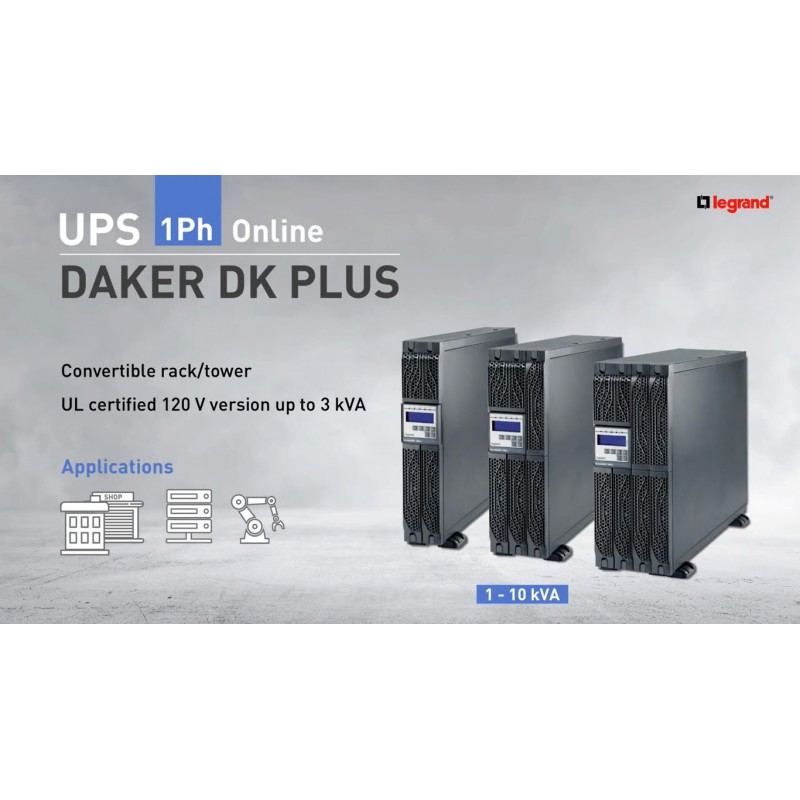 Legrand Джерело безперебійного живлення DAKER DK Plus 1000ВА/900Вт, 6xC13, RS232, USB, EPO, R/T