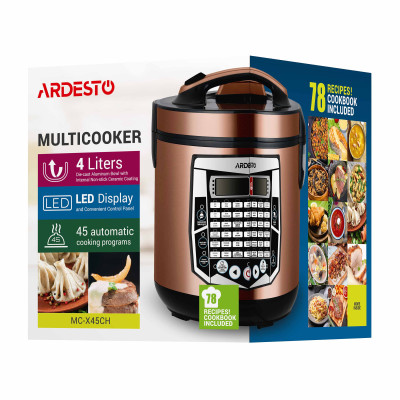 ARDESTO Мультиварка, 860Вт, чаша-4л, електронне керув., пластик, шампань ARDESTO Мультиварка, 860Вт, чаша-4л, електронне керув., пластик, шампань
