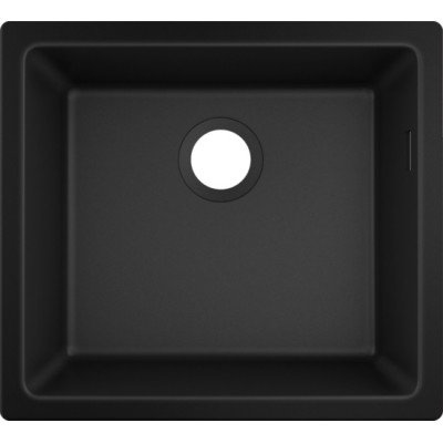 Hansgrohe Мийка кухонна S51, граніт, квадрат, без крила, 500х450х190мм, чаша - 1, врізна, S510-U450, чорний графіт