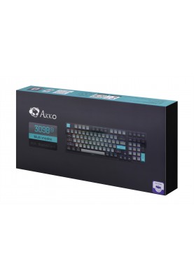 Akko Клавіатура механічна 3098N Black&Cyan 98Key, TTC Honey, BT/WL/USB-A, Hot-swappable, EN/UKR, RGB, Чорний