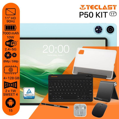 TECLAST Планшет P50 KIT 11" 4ГБ, 128ГБ, 7000мА•рік, Android, блакитний