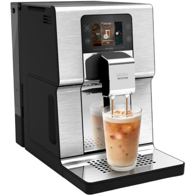 Krups Кавомашина Intuition Experience Hot&Cold, 3л, зерно, автомат.капучинатор, дисплей, авторецептів - 7, сенcор.керування, сріблястий