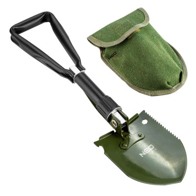 Neo Tools 63-121 Лопата туристична, саперна, 5в1, лопата, кирка, відкривалка для пляшок, пила, торцевий ключ на 10 мм, чохол