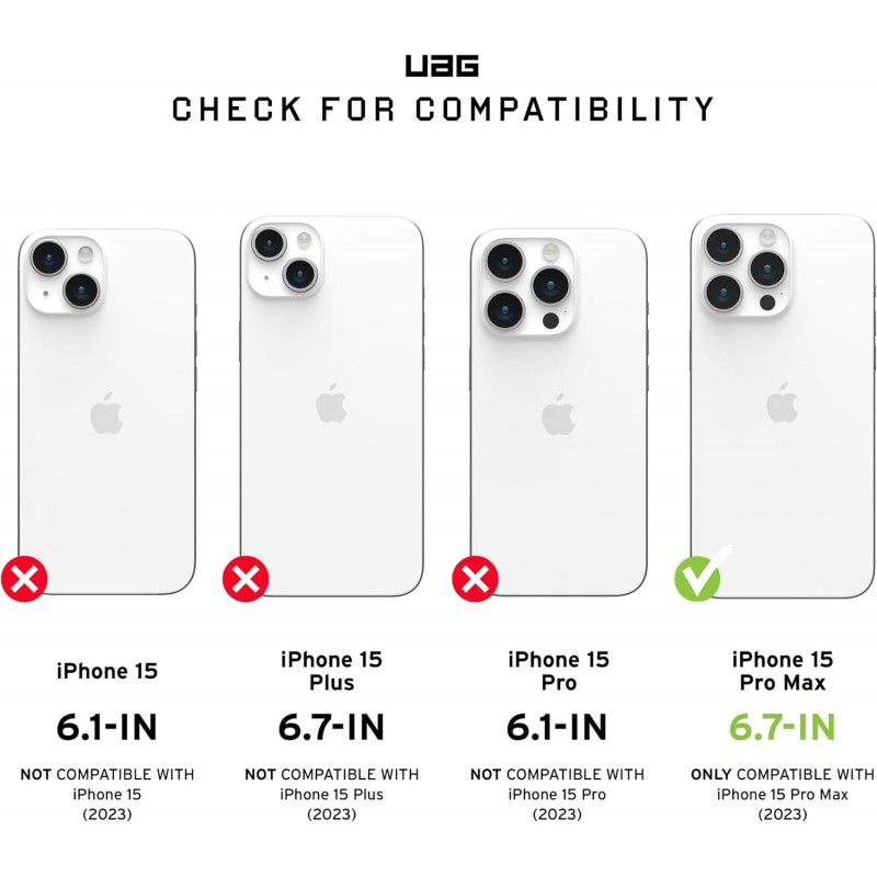 UAG Чохол для Apple iPhone 15 Pro Max Plasma, Ash