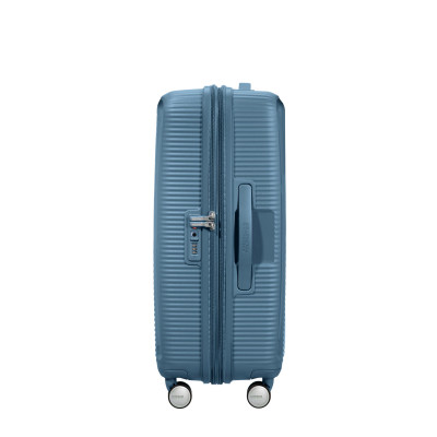 American Tourister Валіза American Tourister, Soundbox, поліпропілен, середня, 67см, 71.5/81л, TSA, 4 колеса, EXP, сіро-синій