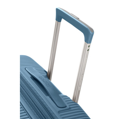 American Tourister Валіза American Tourister, Soundbox, поліпропілен, середня, 67см, 71.5/81л, TSA, 4 колеса, EXP, сіро-синій