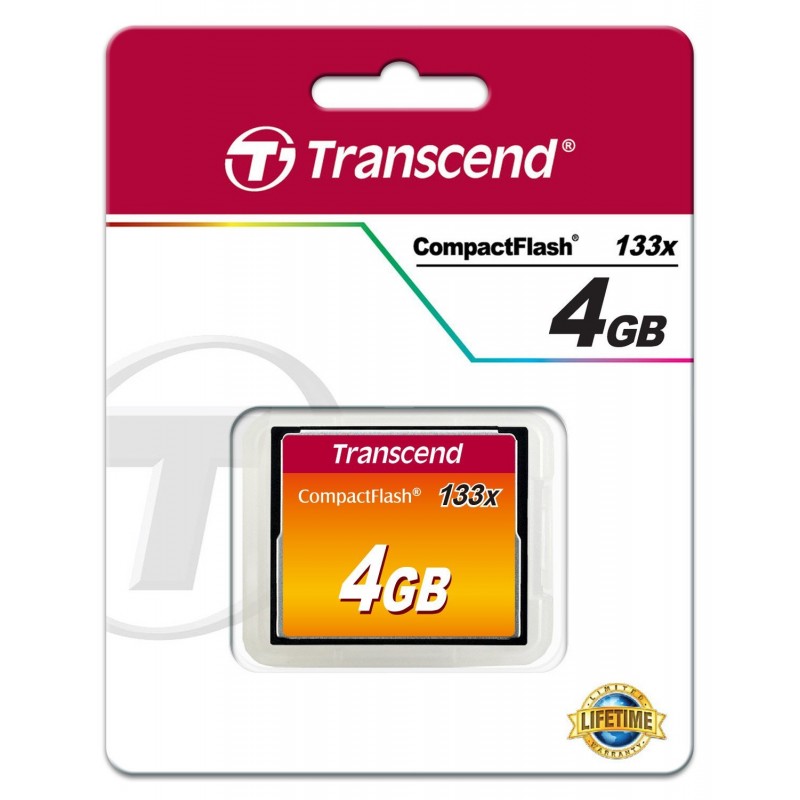 Transcend 133x CompactFlash (Standard)[Карта пам'яті CF 4GB 133X]