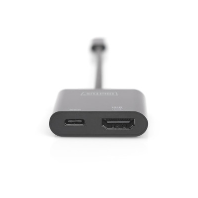 Digitus Адаптер USB-C - HDMI+USB-C UHD 4K, M/F, 0.11 m