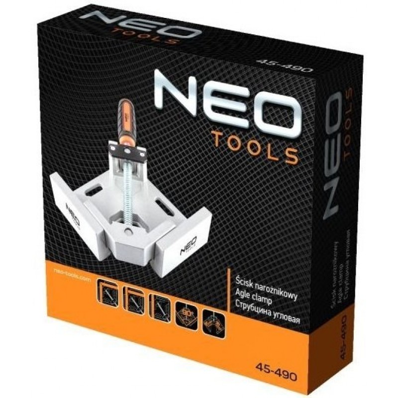 Neo Tools Струбцина, кутова, алюмінієва, напрямна 95мм, 70х70мм