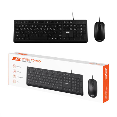 2E Комплект клавіатура та миша MK405 USB-A, EN/UK, чорний