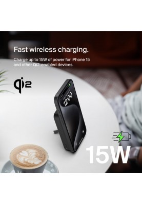 Belkin Акумулятор портативний літій-іонний Power Bank 8000мА·год, 15Вт, MagSafe Qi2, чорний