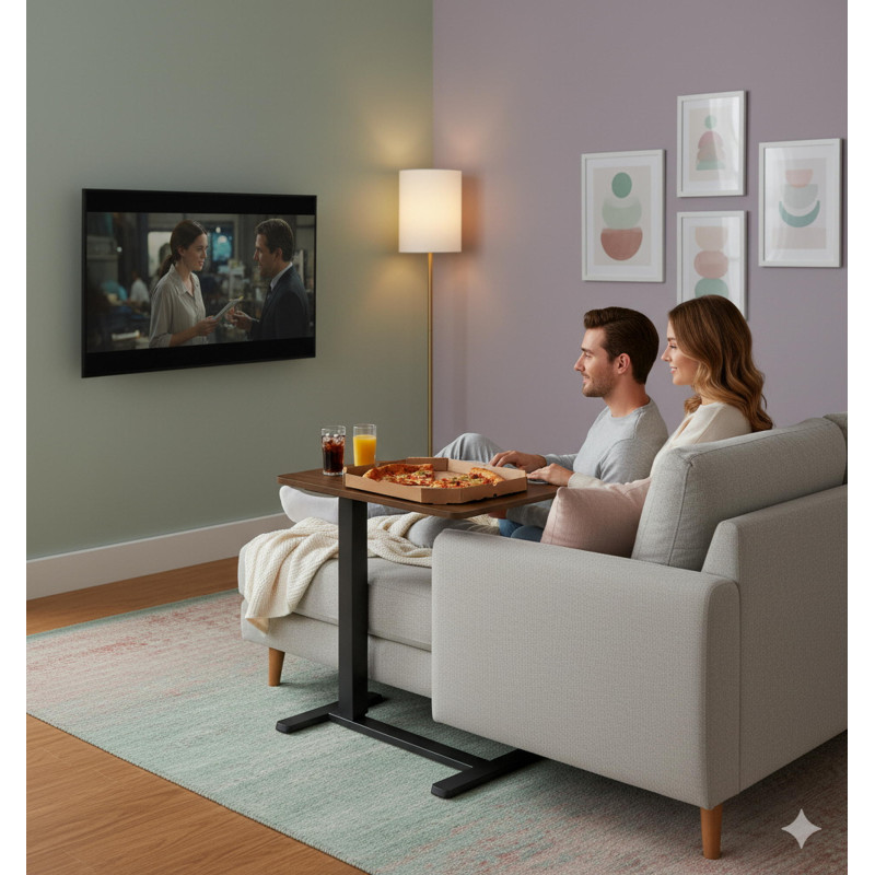 2E Стіл компактний 2E CE710BD, 710x400мм, регульована висота, чорно-коричневий 2E Стіл компактний 2E CE710BD, 710x400мм, регульована висота, чорно-коричневий