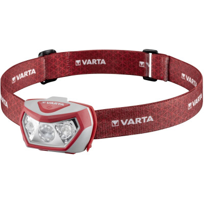 VARTA Ліхтар Налобний Outdoor Sports H20 Pro IPX4, до 200 люмен, до 50 метров, біле/червоне світло, 3хААА